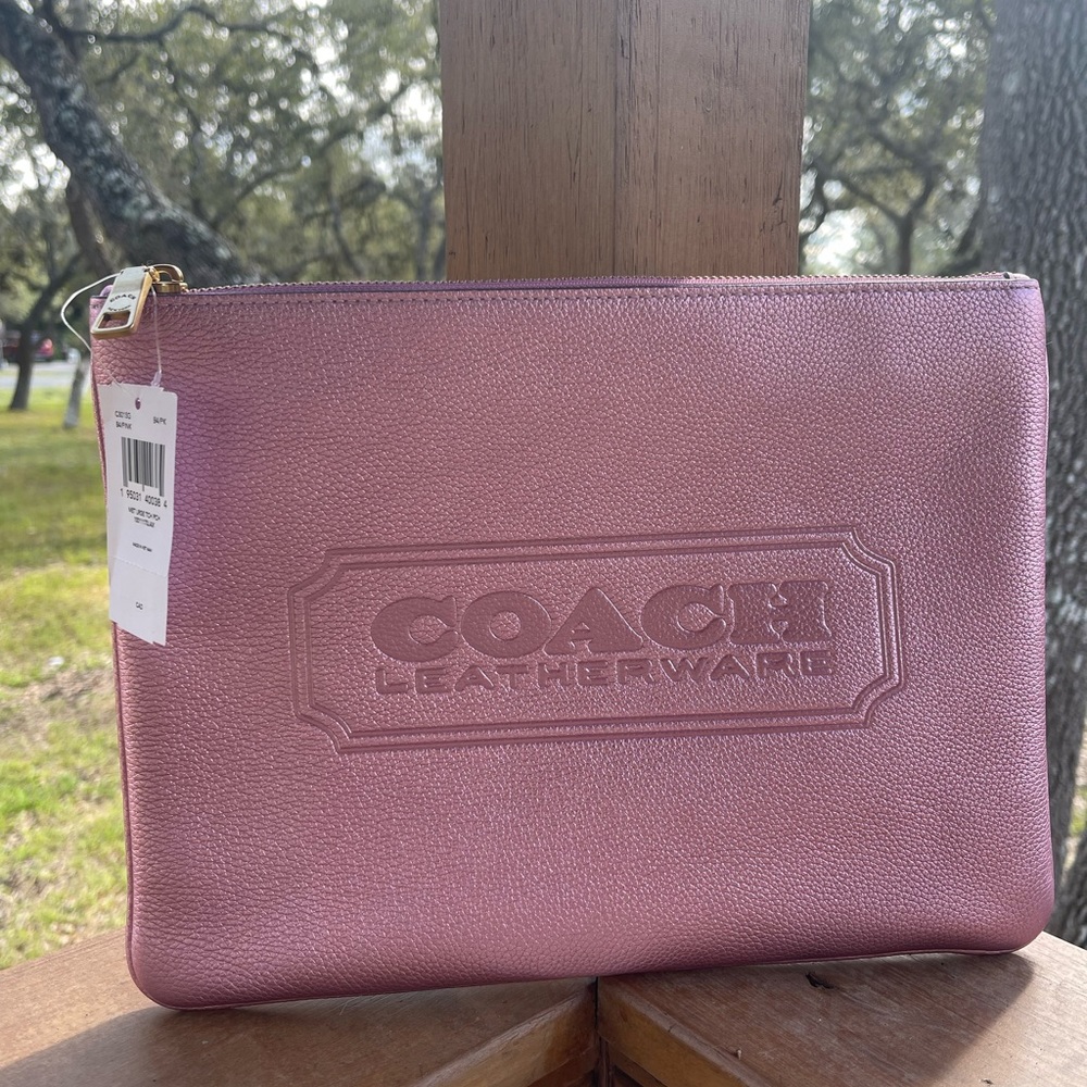 Large metallic coach clutch / bag NWT